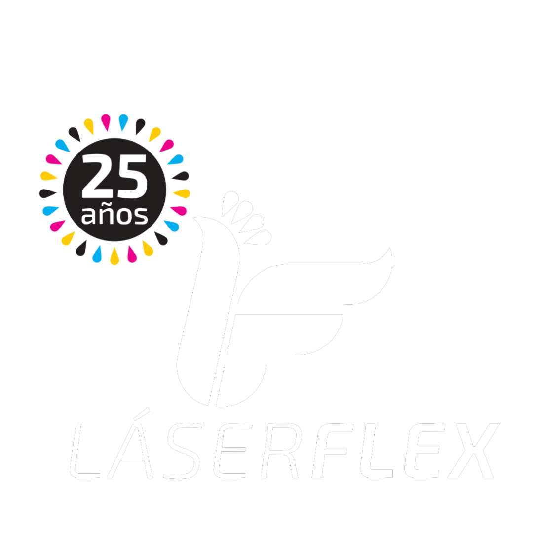 Logo laserflex 25 años sinn fondo
